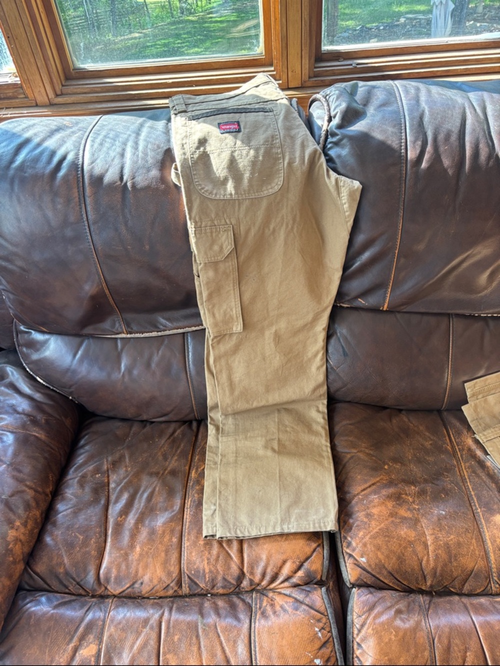 Carhartt Tan Utility Cargo Pants with Back Patch Logo